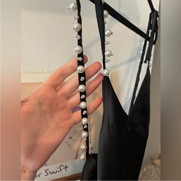 FOR LOVE & LEMONS LADY LUCK PEARL Satin MAXI DRESS MEDIUM NEW W TAGS - Picture 14 of 15